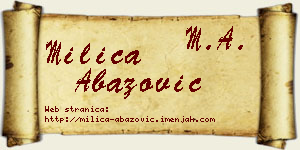 Milica Abazović vizit kartica